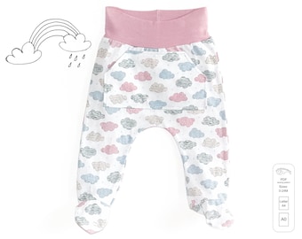 Baby footed pants pattern PDF, baby sewing patterns pdf, baby sewing pattern