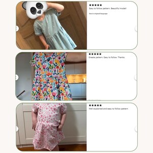 Easy Girl Dress Sewing Pattern for Kids Ruffle Top Pattern Toddler Knit Fabric Casual Clothing Idea Little Girls Dresses Photo Tutorial image 14