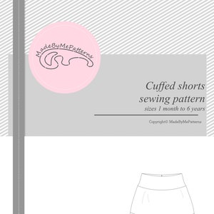 Kids and baby bummies pattern, easy shorts sewing pattern, sizes 1M to 6T image 5