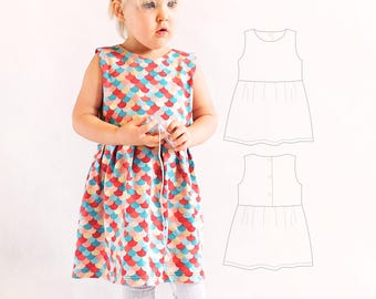 Sleeveless Toddler Dress Pattern Easy Sew Frock Project for Baby Girl Party Dress Ideas Beginner Sewing Patterns from MadeByMePatterns