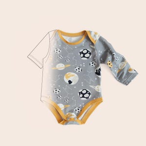 Baby Bodysuit Sewing Pattern PDF – Long & Short Sleeve – Easy Baby Romper Pattern for Beginners – Instant Digital Download