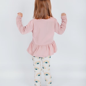 Easy Girl Dress Sewing Pattern for Kids Ruffle Top Pattern Toddler Knit Fabric Casual Clothing Idea Little Girls Dresses Photo Tutorial image 7