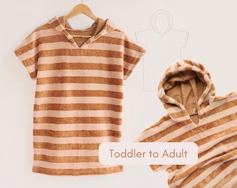 Patron de poncho de plage pour enfants et adultes Guide de couture de poncho de surf