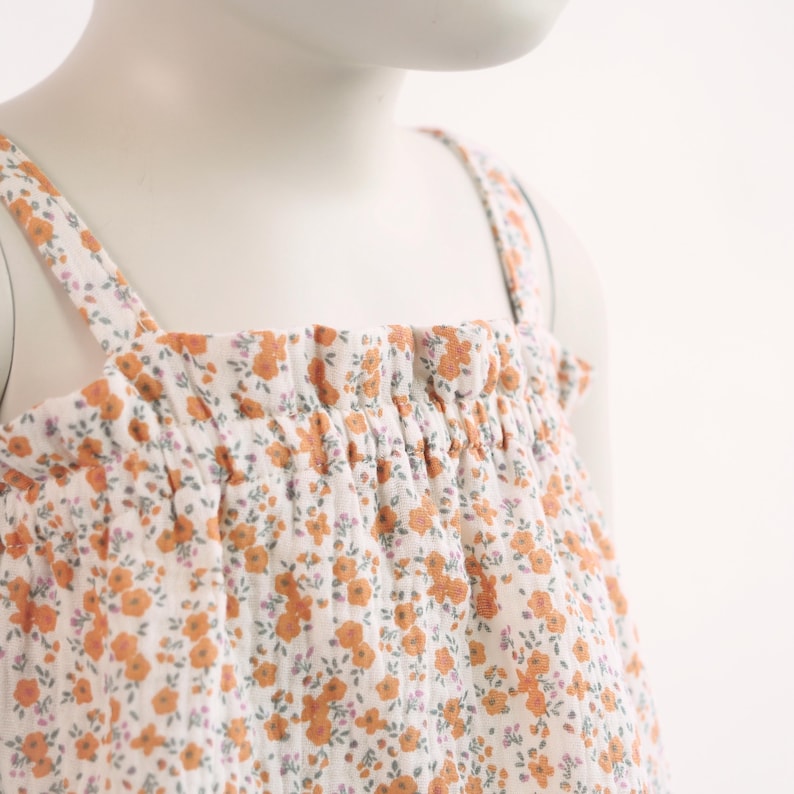 Zomerjurk patroon en top naaipatronen bundel voor kinderkleding mousseline baby outfit idee heel eenvoudig beginnersproject om te naaien peuterjurk afbeelding 13