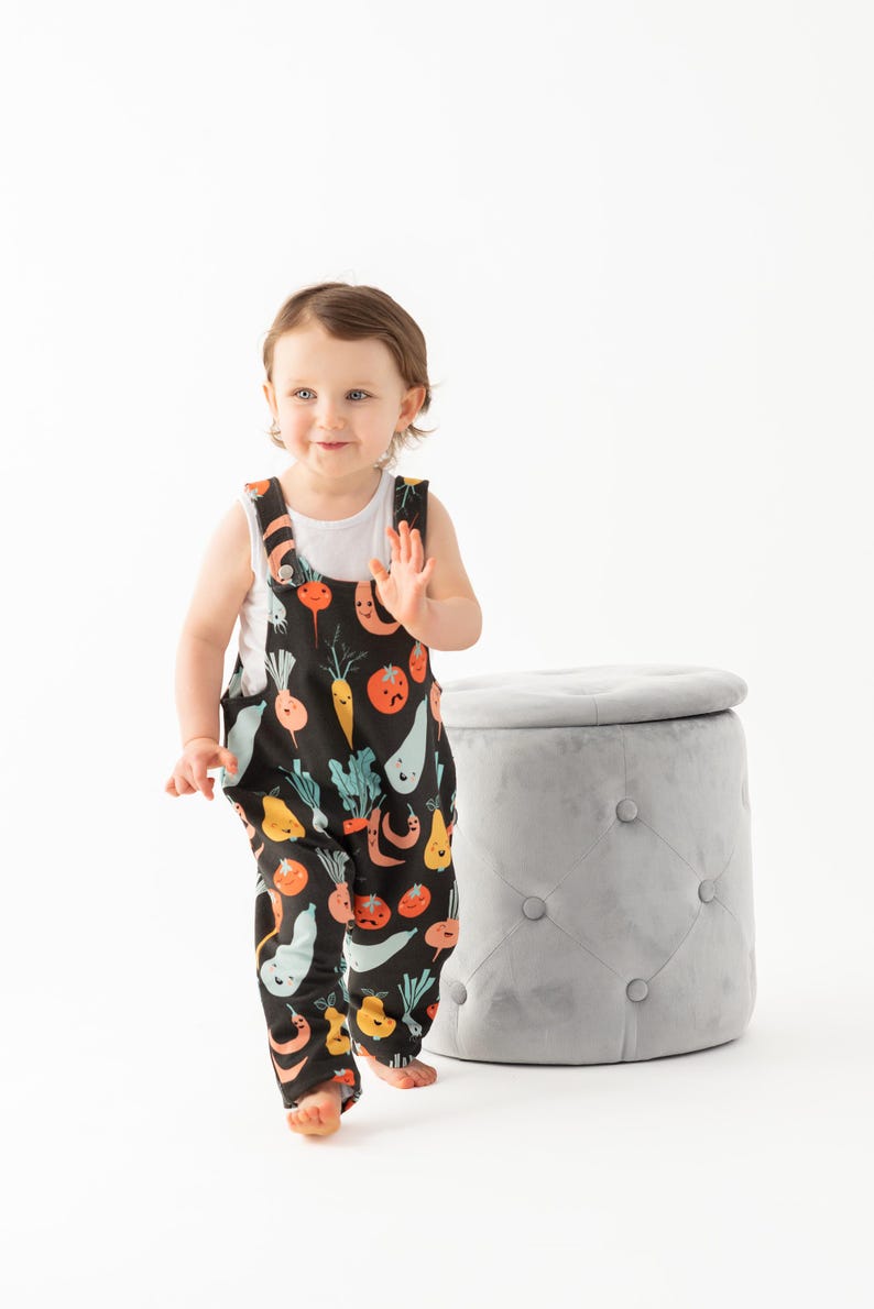 Gender neutral baby overalls sewing pattern
