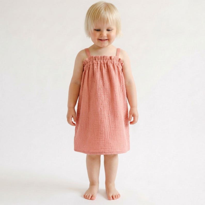 Beginner sewing pattern for muslin baby and toddler summer outfits