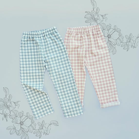 Kids Relaxed Fit Pants Sewing Pattern PDF Elastic Waistband Pajama Pants Beginner Loungewear Project Toddler Boy Clothes Idea Baby Girl Gift