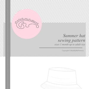 Modèle de chapeau de bob, patron de couture de bonnet PDF, modèle de chapeau de soleil, patron de couture de chapeau pour bébé, adultes, enfants et bébé, téléchargement immédiat image 5