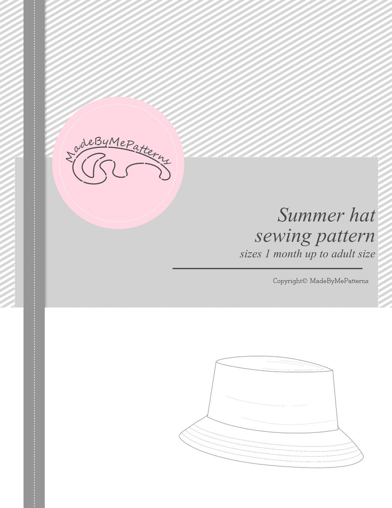 Modèle de chapeau de bob, patron de couture de bonnet PDF, modèle de chapeau de soleil, patron de couture de chapeau pour bébé, adultes, enfants et bébé, téléchargement immédiat image 5