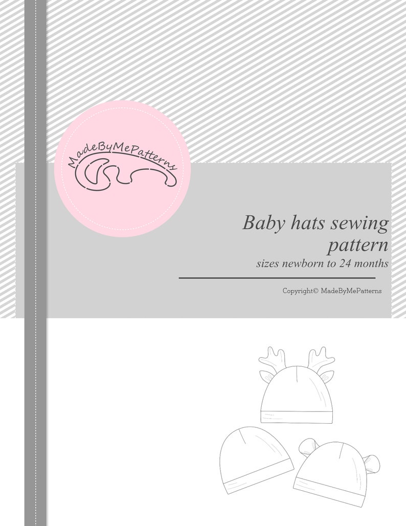 Cute baby hat pattern Newborn sewing pattern Christmas gift Ebook digital download image 6