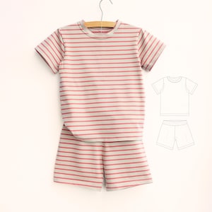 Toddler Set Pattern Top and Shorts Boys Clothes Sewing Pattern for Kids Lounge Summer Outfit Idea Beach Shorts & T-shirt Project Easy to Sew
