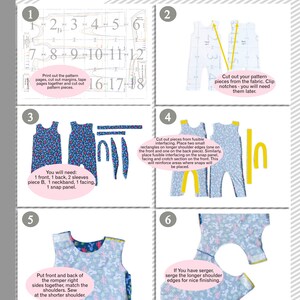 Baby girl romper pattern, baby romper sewing pattern PDF, sewing patterns pdf image 10