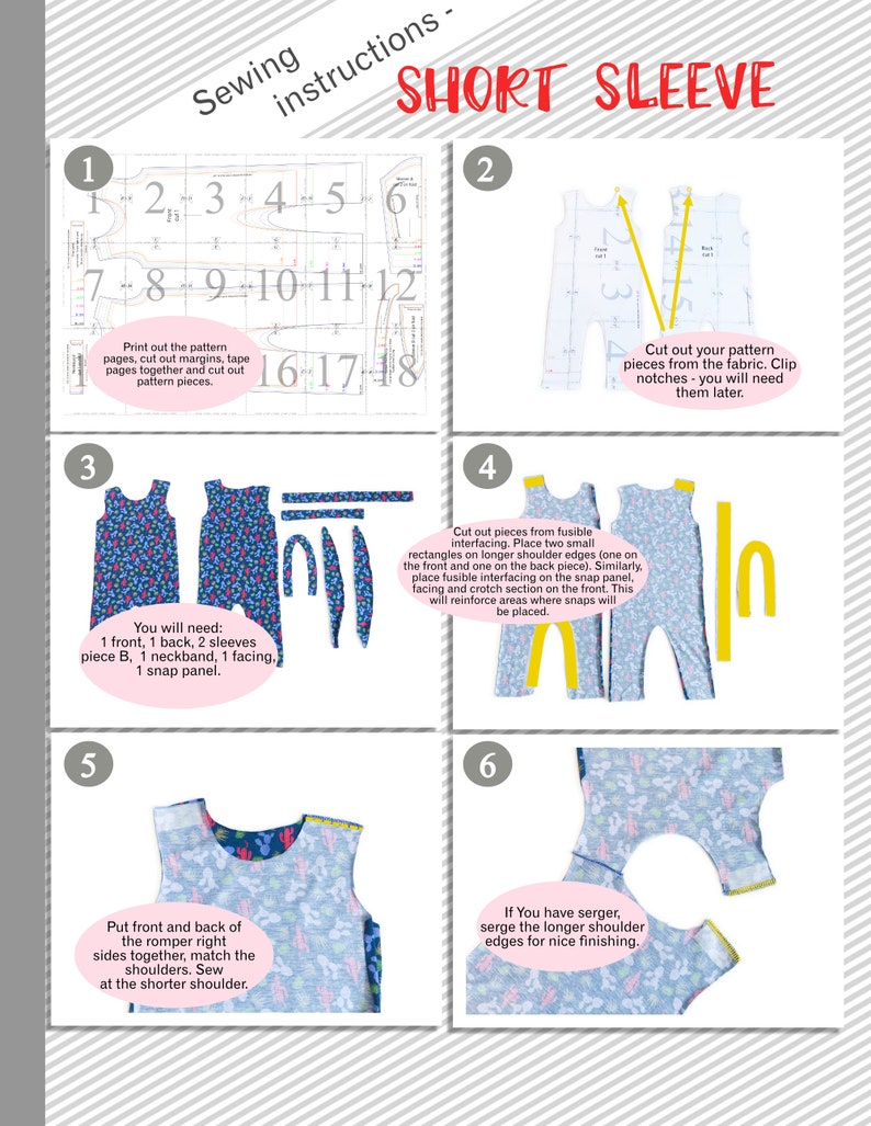 Baby girl romper pattern, baby romper sewing pattern PDF, sewing patterns pdf image 10