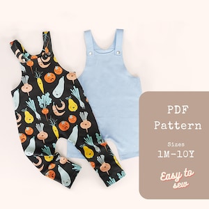 Adorable Overalls Pattern | Baby Romper Pattern | Baby Clothes Pattern | Toddler Overalls Pattern | Baby Overall Sewing Pattern for Beginner
