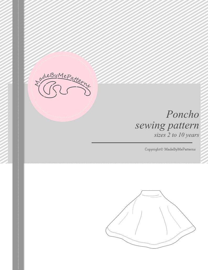 Poncho sewing pattern Cape pattern Kids, toddler sewing pattern PDF up to 10 years image 6