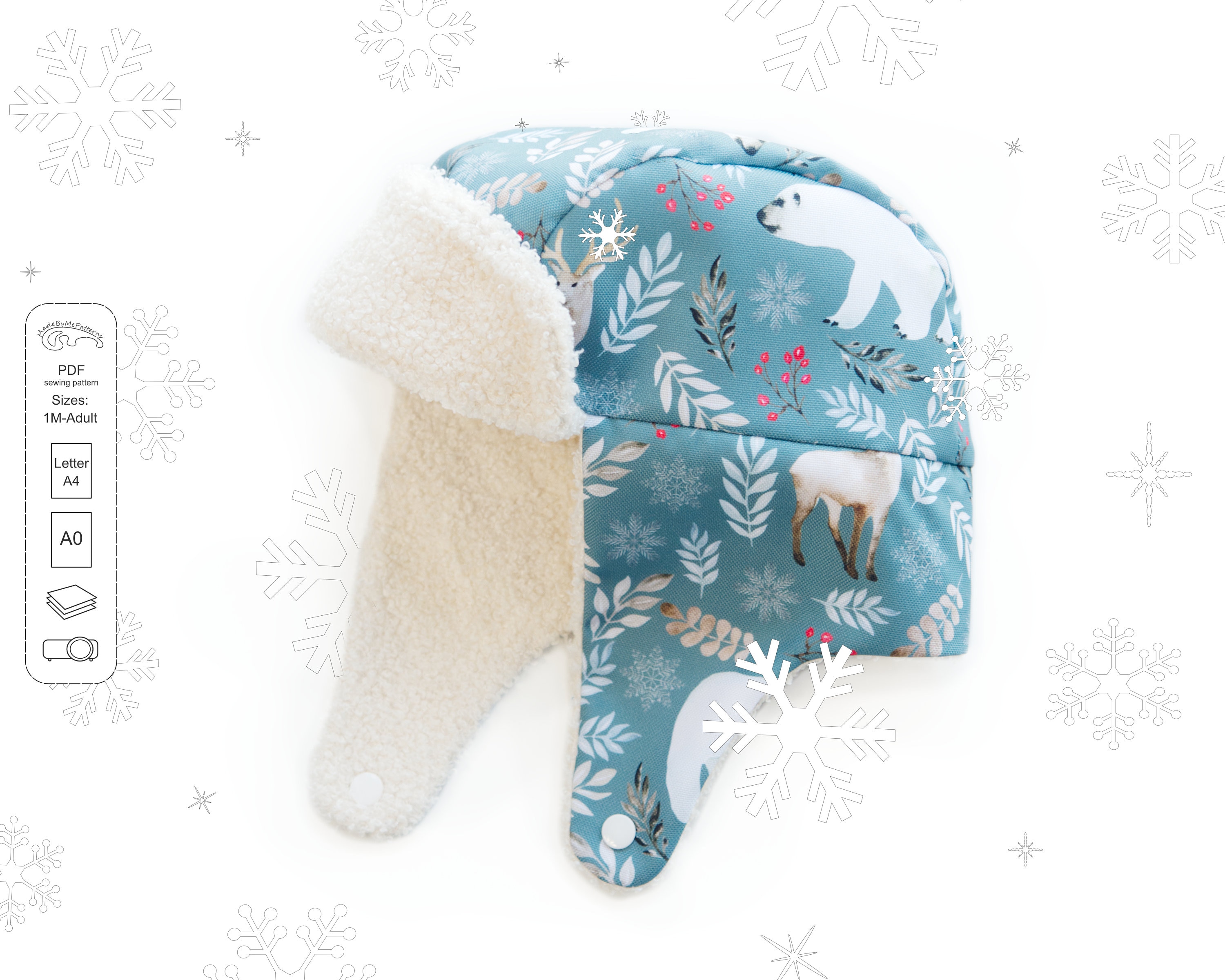 Kids Insulated Winter Hats, Terrazzo Ushanka Style