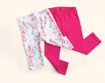 Leggings PDF Sewing Pattern for Baby, Toddler and Kids – Elastic Waist Girls Pants Pattern Bundle – Sizes 1mo to 10yr Activewear