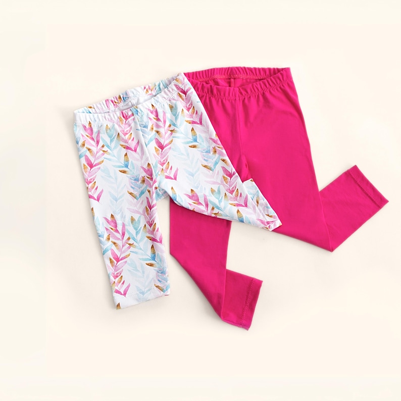Patrón de costura en PDF para leggings para bebés, niños pequeños y niños – Paquete de patrones de pantalones con cintura elástica para niñas – Tallas de 1 mes a 10 años. Ropa deportiva. imagen 1