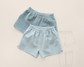 Kids Shorts Pattern PDF Gender Neutral Pajama Bottoms Toddler Easy Sewing Patterns for Beginners Linen Tulip Shorts Project Learn to Sew