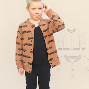 Kids Jacket Pattern for Boys Bomber Jacket Tutorial DIY Crafts Baby Sewing Patterns PDF Toddler Outerwear Clothes Girls Gift to Sew