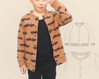 Kids Jacket Pattern for Boys Bomber Jacket Tutorial DIY Crafts Baby Sewing Patterns PDF Toddler Outerwear Clothes Girls Gift to Sew