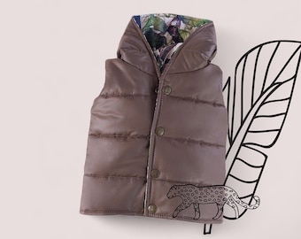 Patrón de costura para chaleco acolchado para niños, sudadera con capucha y cierre a presión para bebé, prenda exterior acolchada fácil, patrón en PDF para niños pequeños, ideas para proyectos de chaquetas de capas DIY