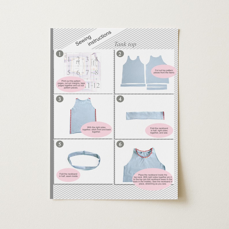 Tank Top & Boys Shorts Pattern Bundle Easy Beginner PDF Sewing Pattern for Kids Basketball Style Outfit Toddler Boy Knit Summer Set Idea image 11