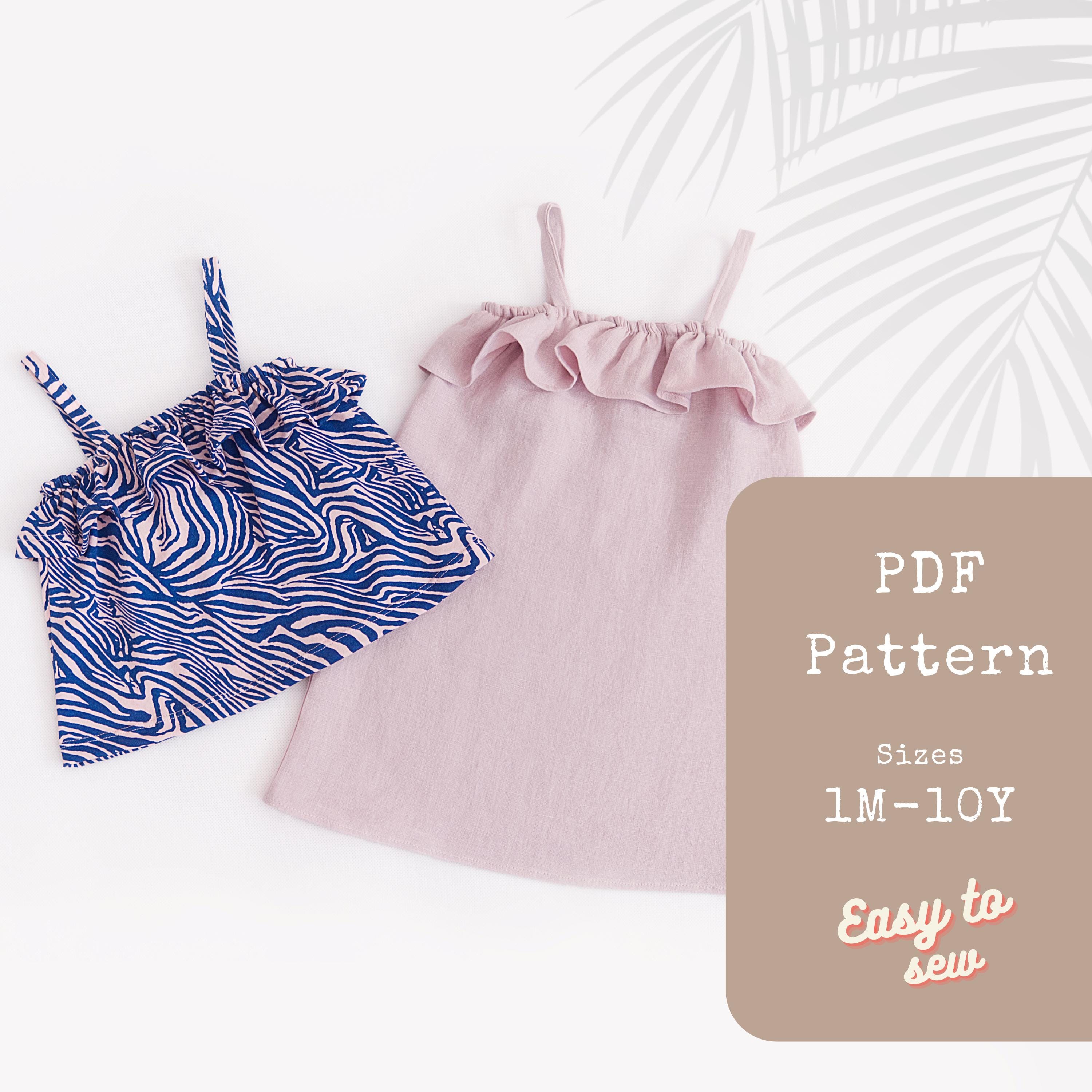 Summer Girl Pattern PDF Download | Beach Dress for Toddler Clothing Bundle Sewing Project Beginner Guide | Summer Top Girl Clothing Pattern