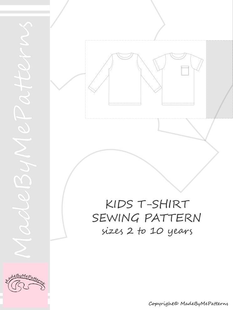 Kids t-shirt pattern pdf, boys t-shirt pattern, kids sewing patterns