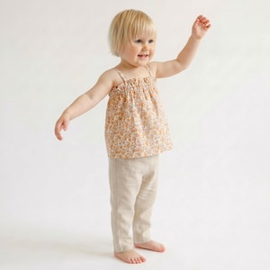 Zomerjurk patroon en top naaipatronen bundel voor kinderkleding mousseline baby outfit idee heel eenvoudig beginnersproject om te naaien peuterjurk afbeelding 6