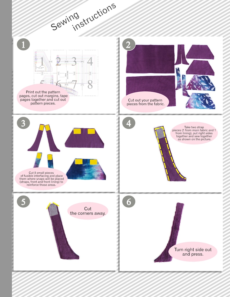 Beginner-friendly sewing instructions – step-by-step photo guide included with PDF pattern for girls dress.