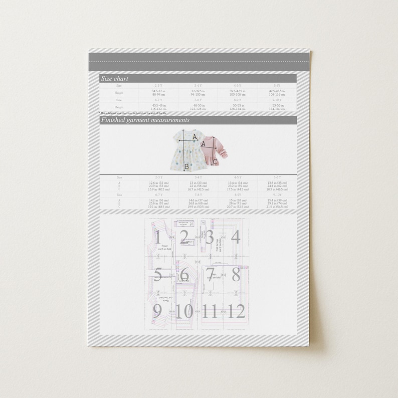 Easy Girl Dress Sewing Pattern for Kids Ruffle Top Pattern Toddler Knit Fabric Casual Clothing Idea Little Girls Dresses Photo Tutorial image 10