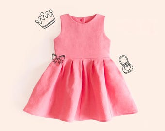 Mädchen Kleid Schnittmuster PDF – Baby und Kleinkind Sommer Kleidung – Leinen, Baumwolle Blumenmädchen Kleid