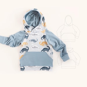 Nähanleitung für einen Kinderhoodie (PDF) – Outfit-Ideen für Jungen und Mädchen – Sweatshirt-Projekt für Kleinkinder – Sehr einfach zu nähen – DIY-Geschenke für Jungen
