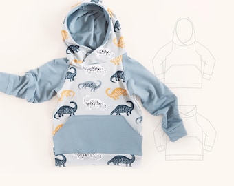 Kids Hoodie Sewing Pattern PDF for Boys and Girls Outfit Ideas Toddler Sweatshirt Project Very Easy to Sew Boy Hoody Pattern DIY Gifts