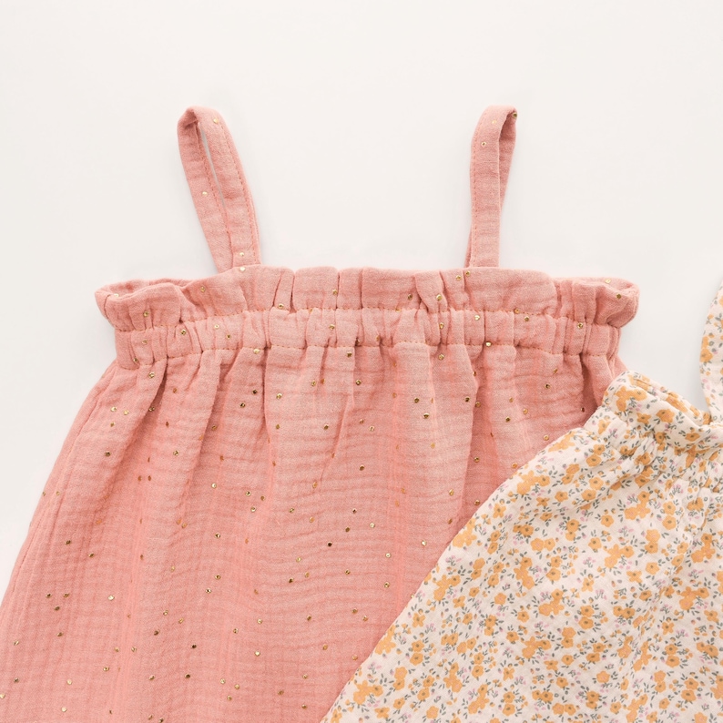 Zomerjurk patroon en top naaipatronen bundel voor kinderkleding mousseline baby outfit idee heel eenvoudig beginnersproject om te naaien peuterjurk afbeelding 7