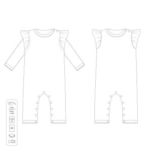 Baby girl romper pattern, baby romper sewing pattern PDF, sewing patterns pdf image 5