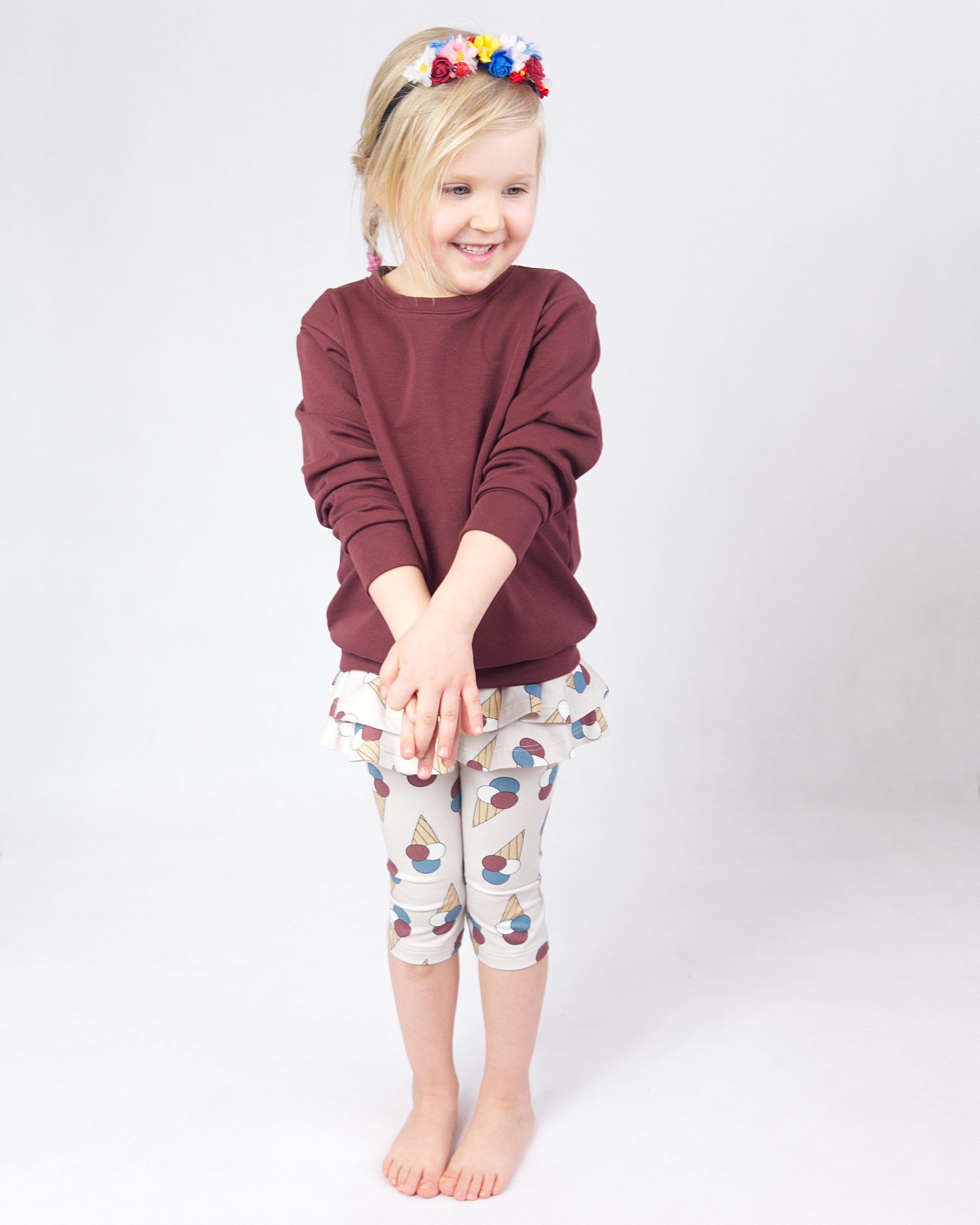 Ruffle leggings sewing pattern, kids, toddlers and baby leggings