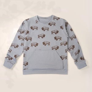 Teens & Kids Sweatshirt PDF Sewing Pattern – Unisex Pullover with Pocket – Easy Hoodie Alternative – Beginner Friendly Loungewear