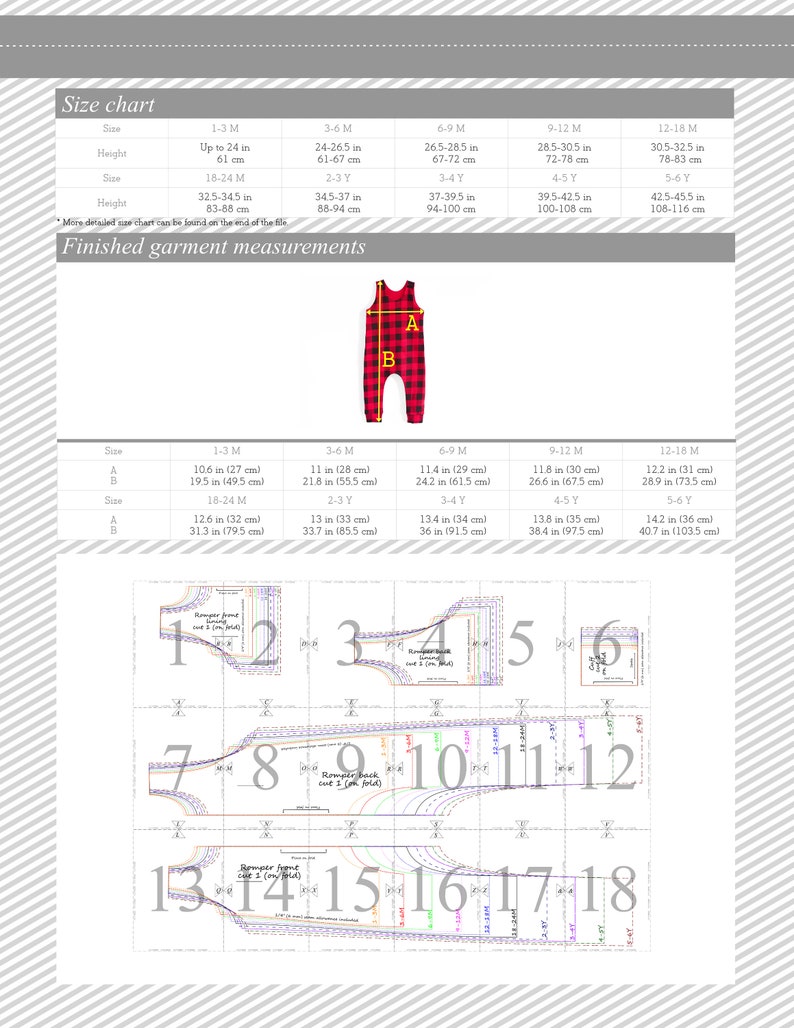 Easy overalls pattern Kids and baby romper pattern PDF Do it yourself sewing pattern image 7