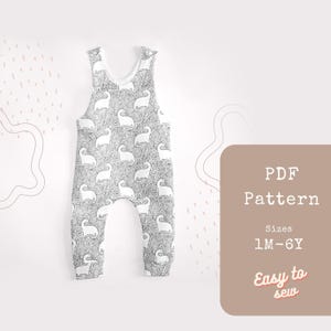 Baby Romper Sewing Pattern PDF  | Toddler Pattern Clothes | Overall Pattern Sewing Kids Pattern | Baby Romper Pattern | Baby Sewing Patterns