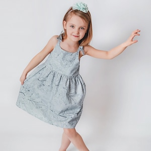 Patrón de costura en PDF para vestido sencillo y top peplum. Ropa para bebés, niños pequeños y niños (1 mes a 10 años). Conjunto de verano para principiantes. Vestido de niña de las flores.