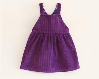 PDF Sewing Pattern for Kids Pinafore Dress – Baby, Toddler & Girls Gathered Skirt and Bib – Beginner Friendly Easy to Sew Project