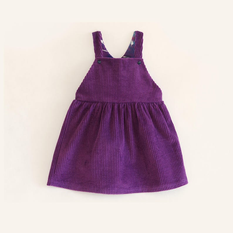PDF Sewing Pattern for Kids Pinafore Dress – Baby, Toddler & Girls Gathered Skirt and Bib