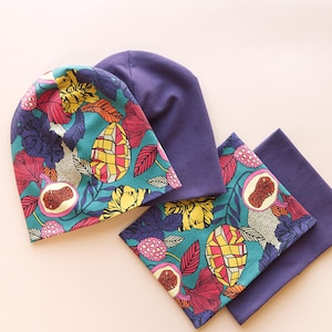 Conjunto de patrones de costura en PDF para gorro y bufanda: kit de punto para principiantes, desde bebés hasta adultos.