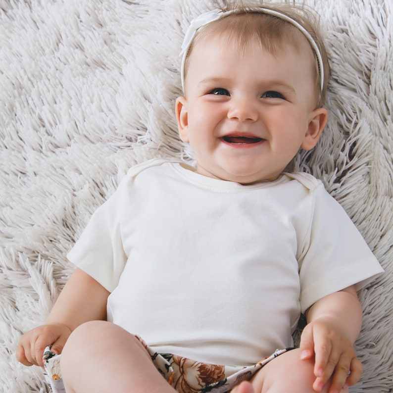 Baby modeling homemade tee from PDF baby tee sewing pattern