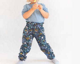 Relaxed Fit Pants PDF Sewing Pattern – Elastic Waist Girls Shorts Pattern for Beginners