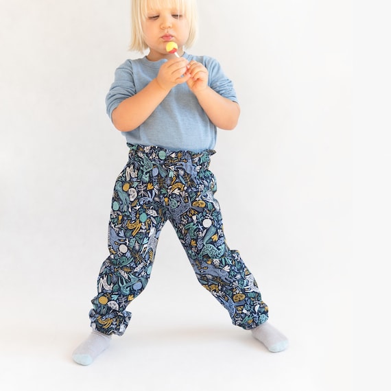 Relaxed Fit Pants PDF Sewing Pattern – Elastic Waist Girls Shorts Pattern for Beginners