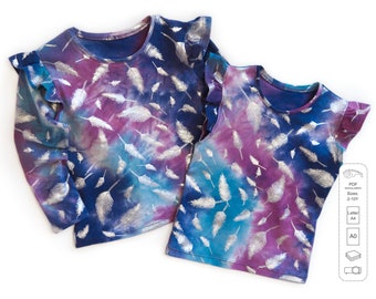 Girls top pattern pdf, girls t-shirt pattern, girls sewing patterns