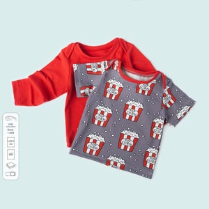 Baby lap tee pattern pdf | Baby sewing pattern pdf | Short and long sleeve shirt | Baby shower gift